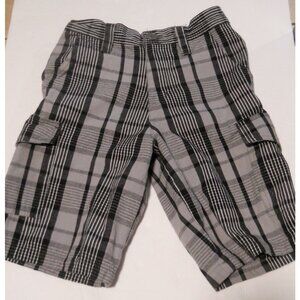 Fission shorts cargo black gray stripe youth boys XS 8 kids 22